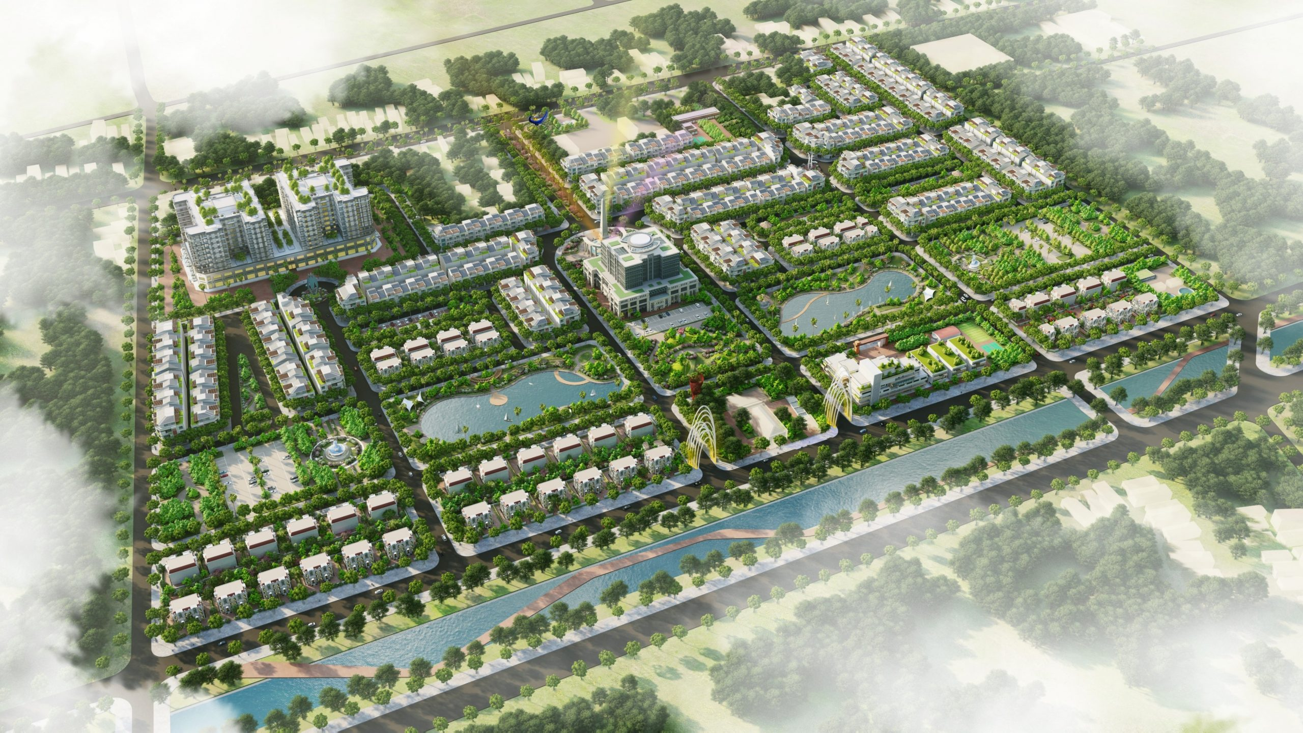 Khu dân cư giáp sông Thuỷ Nông